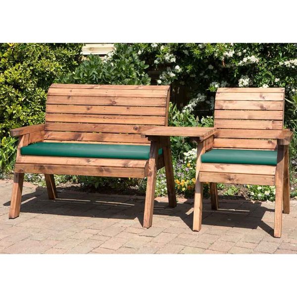 3 Seater Companion Set with Green Cushions