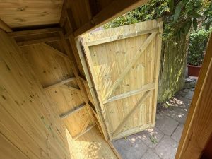 Vertically Cladding Contemporary Royal Shed Combi with Pent roof and overhang. - Image 2